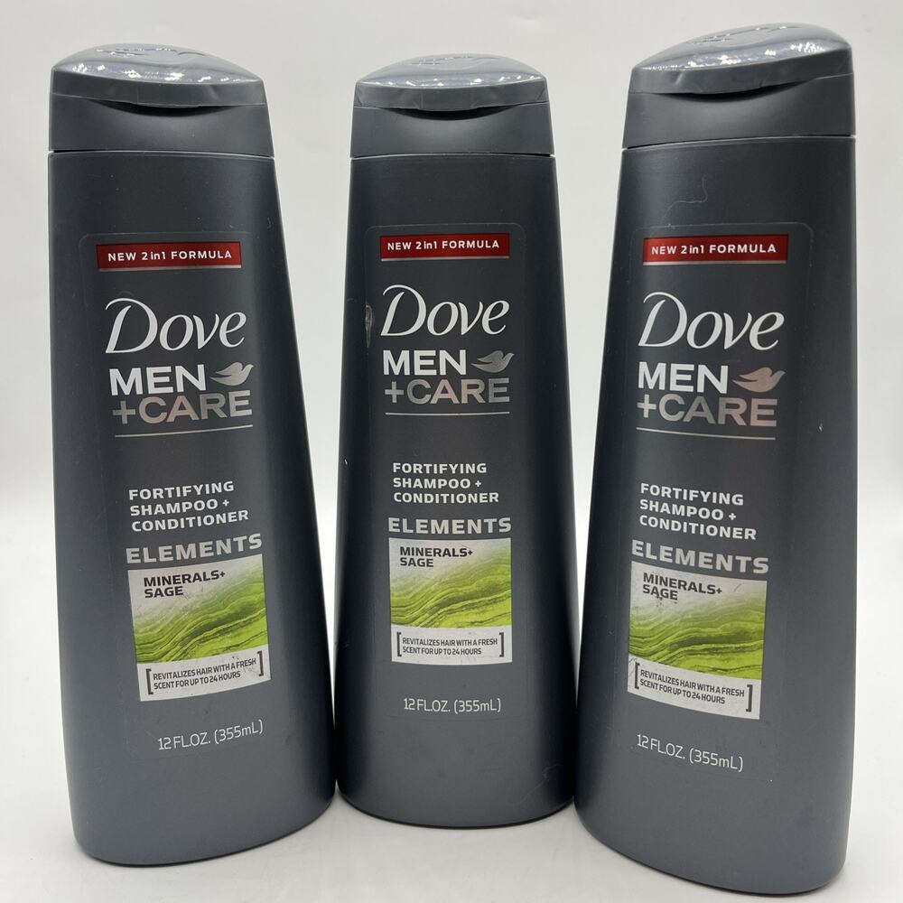Dove Men+Care, Shampoo+ Conditioner, Fresh & Clean, 12 fl.oz each 3 PK NEW